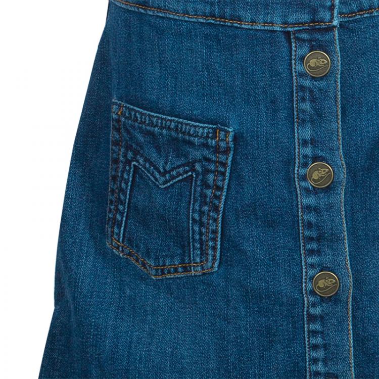 Pre Owned Little Marc Jacobs Blue Denim Buttondown Skirt 12 Yrs