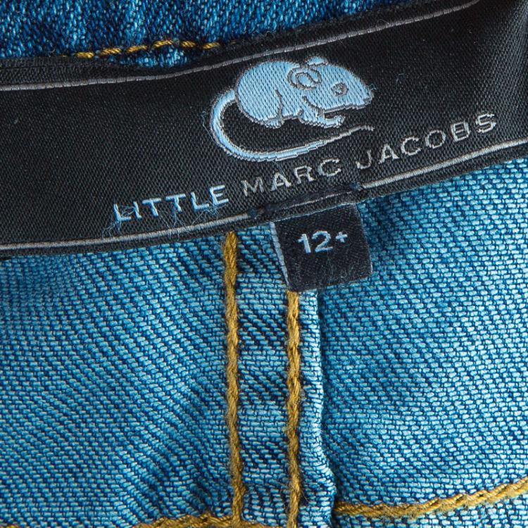 Pre Owned Little Marc Jacobs Blue Denim Buttondown Skirt 12 Yrs