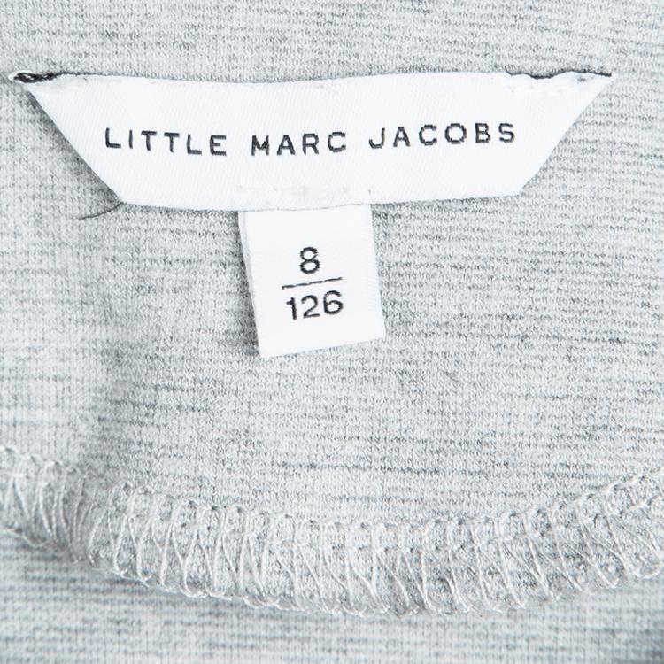 مملوكة مسبقًا Little Marc Jacobs Grey Knit Long Sleeve Dress 8 Yrs