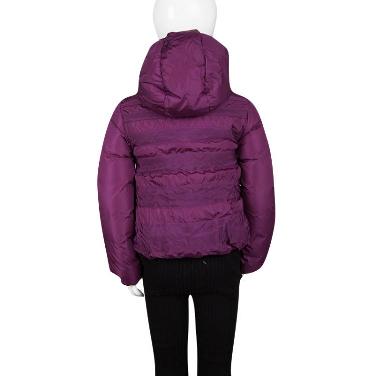 مملوكة مسبقًا Moncler Purple Hooded Zip Front Nylon Down Jacket 8 Yrs