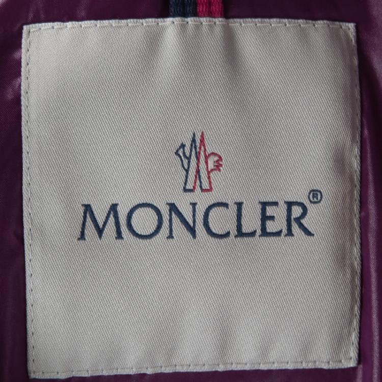 مملوكة مسبقًا Moncler Purple Hooded Zip Front Nylon Down Jacket 8 Yrs