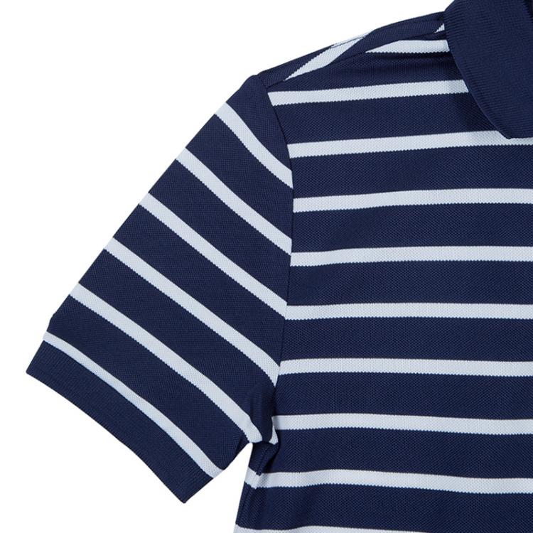 Pre Owned Ralph Lauren Navy Blue and White Striped Polo Shirt 8 Yrs