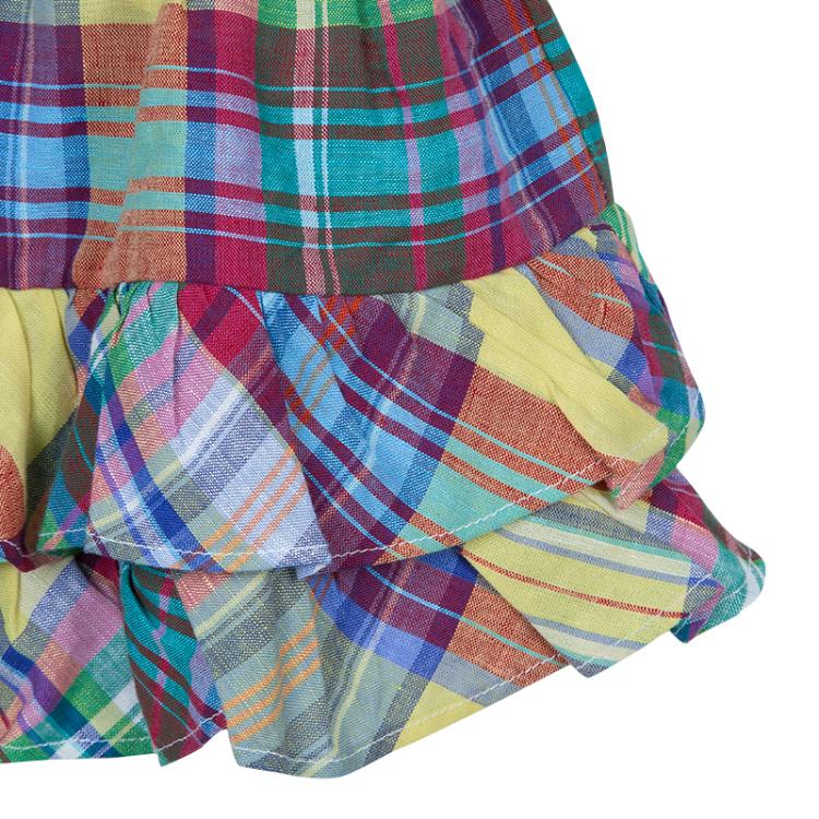 مملوكة مسبقًا Ralph Lauren Multicolor Plaid Sleeveless Dress and Bloomer Set 6 Months