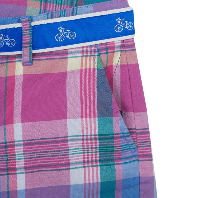 Pre Owned Ralph Lauren Multicolor Checked Belted Bermuda Shorts 8 Yrs