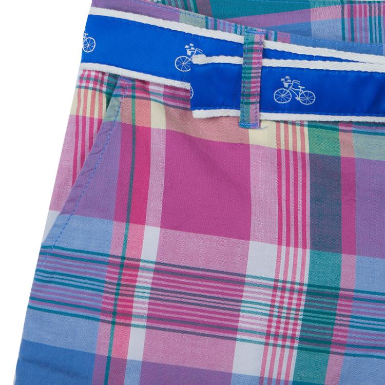 Pre Owned Ralph Lauren Multicolor Checked Belted Bermuda Shorts 8 Yrs