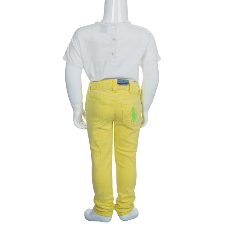 Pre Owned Ralph Lauren Yellow Denim Bowery Skinny Jeans 3 Yrs