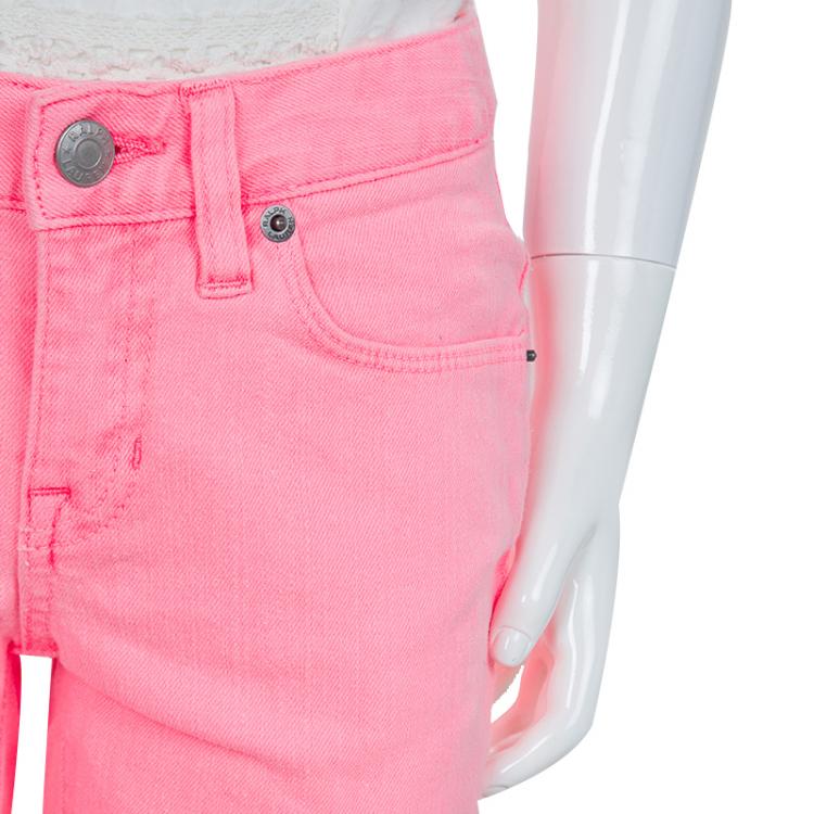Pre Owned Ralph Lauren Neon Pink Denim Bowery Skinny Jeans 10 Yrs
