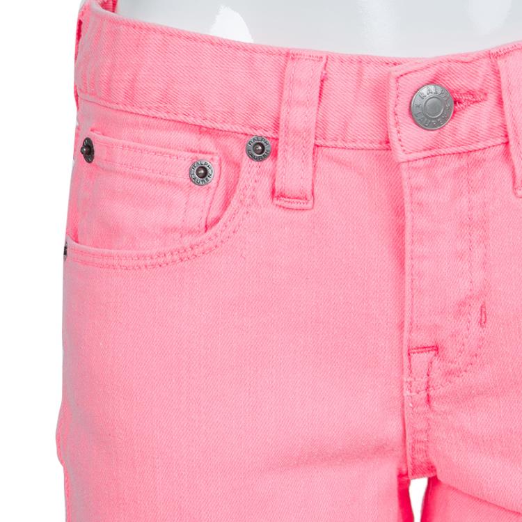 Pre Owned Ralph Lauren Neon Pink Denim Bowery Skinny Jeans 10 Yrs
