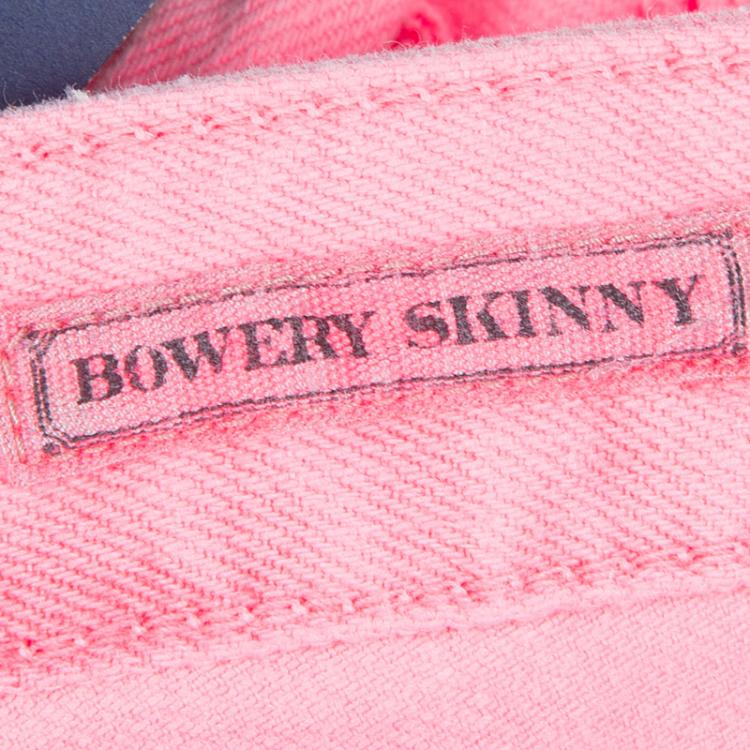 Pre Owned Ralph Lauren Neon Pink Denim Bowery Skinny Jeans 10 Yrs