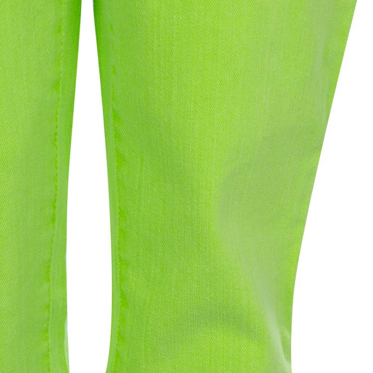 Pre Owned Ralph Lauren Neon Green Denim Bowery Skinny Jeans 12 Yrs