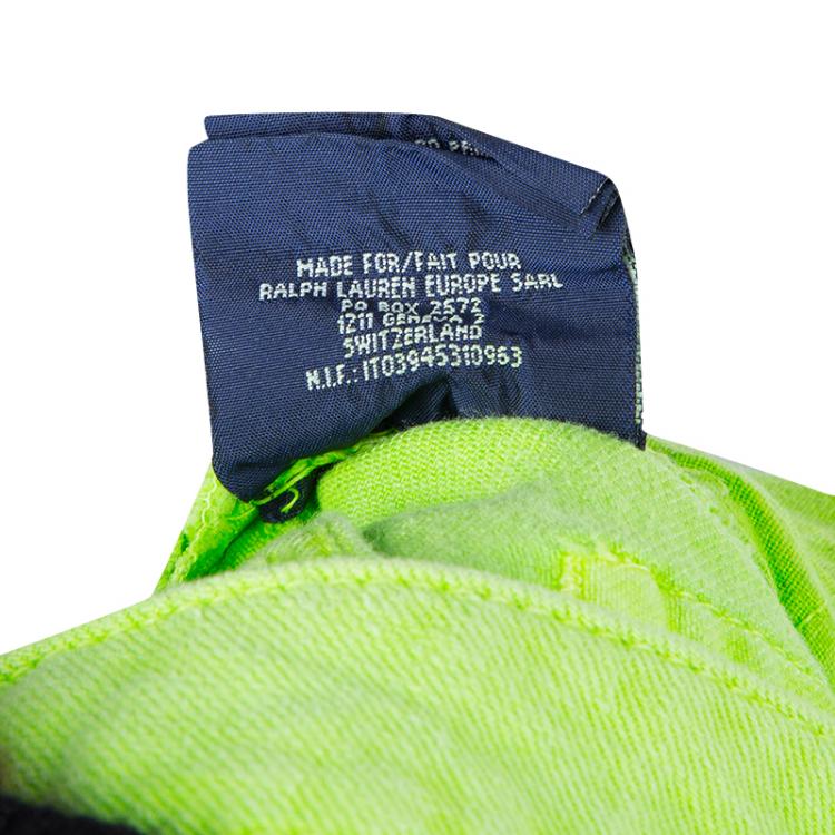 Pre Owned Ralph Lauren Neon Green Denim Bowery Skinny Jeans 12 Yrs