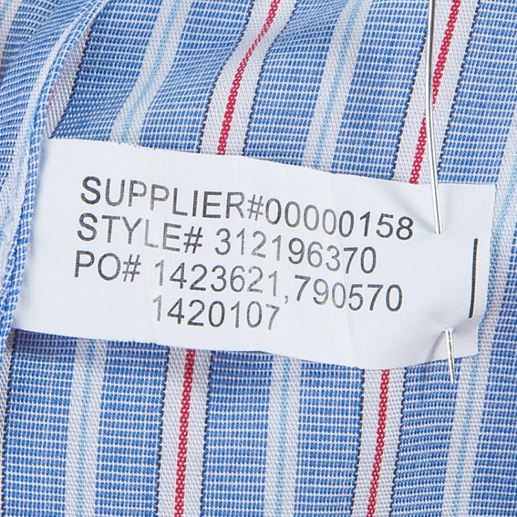 Pre Owned Ralph Lauren Blue Striped Puffed Sleeve Buttondown Blouse 6 Yrs