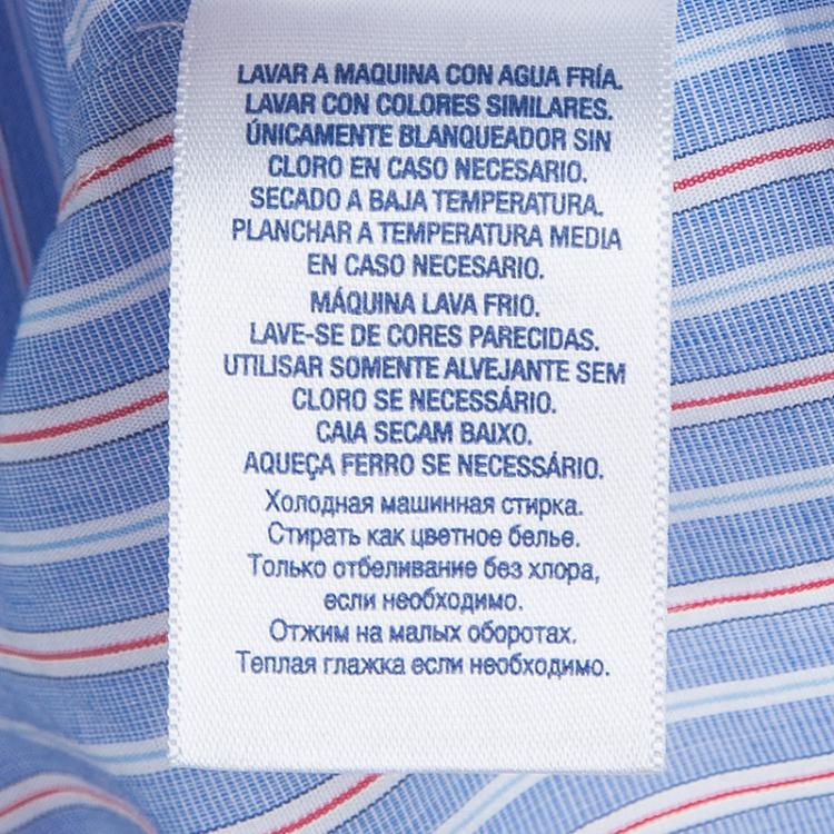Pre Owned Ralph Lauren Blue Striped Puffed Sleeve Buttondown Blouse 6 Yrs