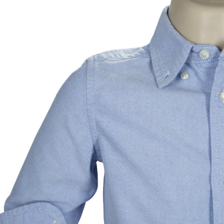Pre Owned Ralph Lauren Blue Logo Embroidered Long Sleeve Button-Down Shirt 2 Yrs