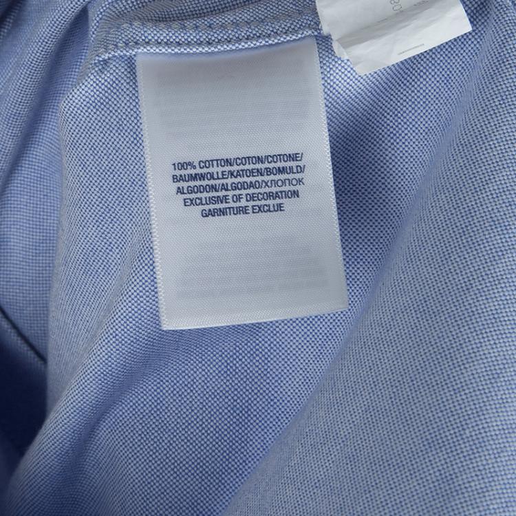 Pre Owned Ralph Lauren Blue Logo Embroidered Long Sleeve Button-Down Shirt 2 Yrs