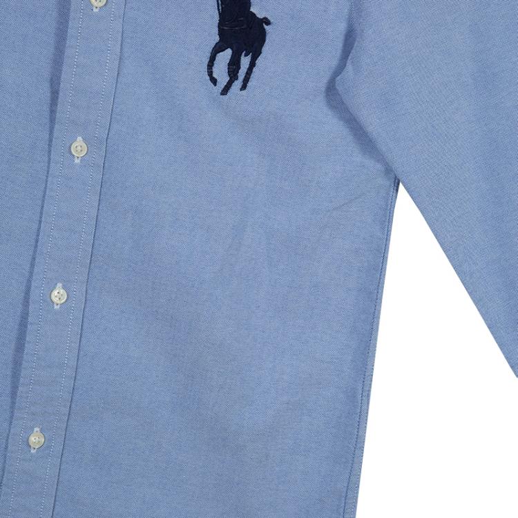 Pre Owned Ralph Lauren Blue Checked Collar Detail Long Sleeve Buttondown Shirt 7 Yrs