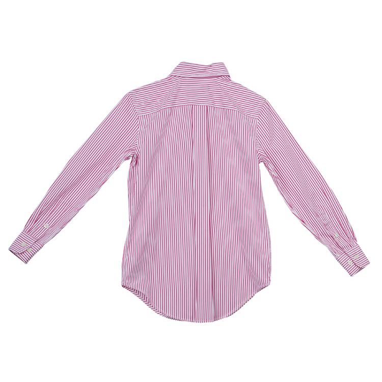 Pre Owned Ralph Lauren Red and White Striped Long Sleeve Buttondown Cotton Shirt 8 Yrs