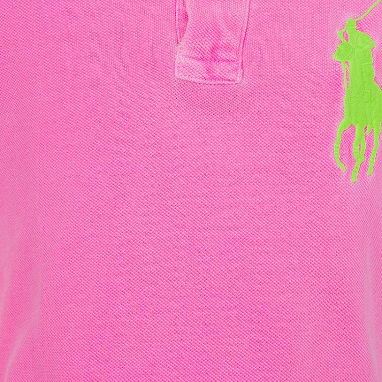 Pre Owned Ralph Lauren Neon Pink Polo T-Shirt 6 Yrs