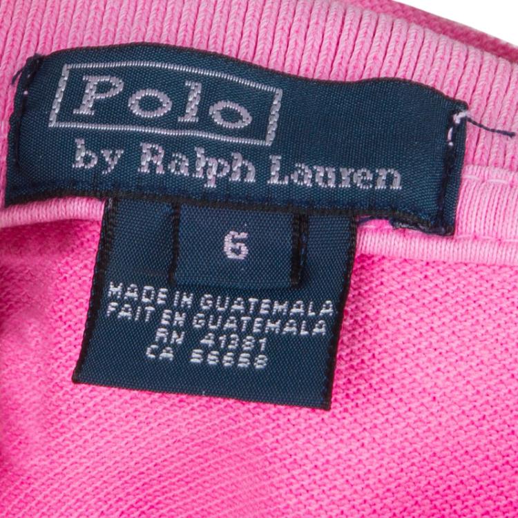 Pre Owned Ralph Lauren Neon Pink Polo T-Shirt 6 Yrs