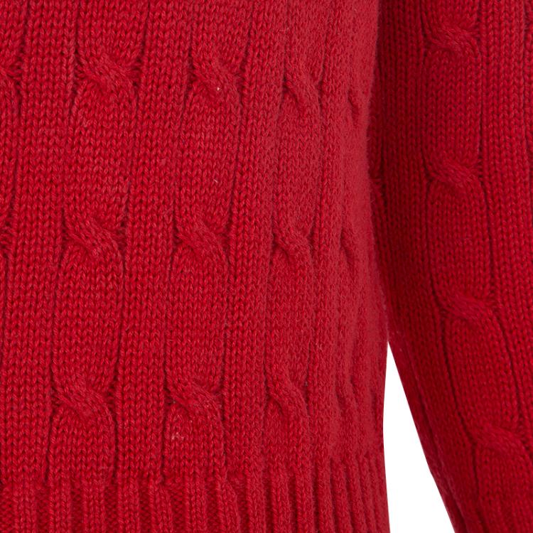 Pre Owned Polo By Ralph Lauren Red Cable Knit Crewneck Sweater 3 Yrs