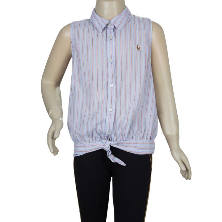 Pre Owned Ralph Lauren Striped Sleeveless Cotton Top 8 Yrs
