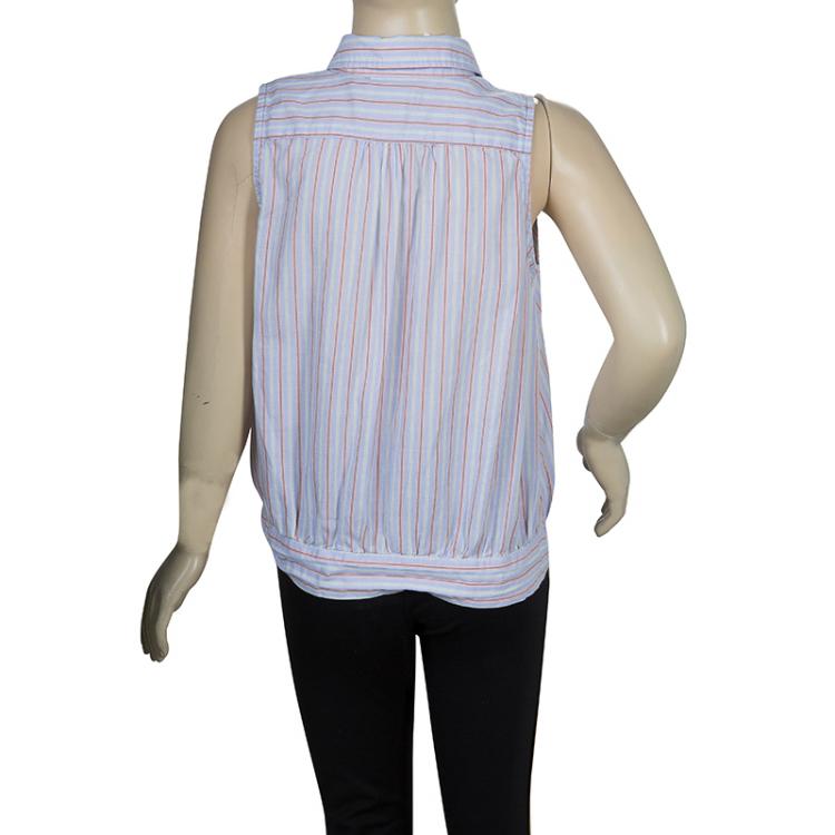 Pre Owned Ralph Lauren Striped Sleeveless Cotton Top 8 Yrs