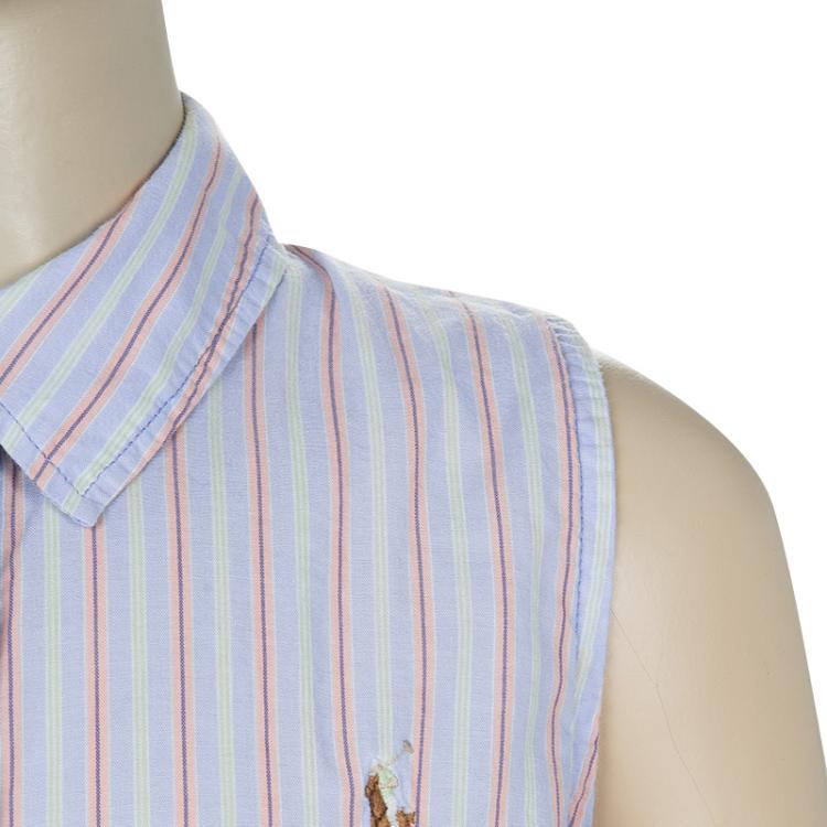 Pre Owned Ralph Lauren Striped Sleeveless Cotton Top 8 Yrs