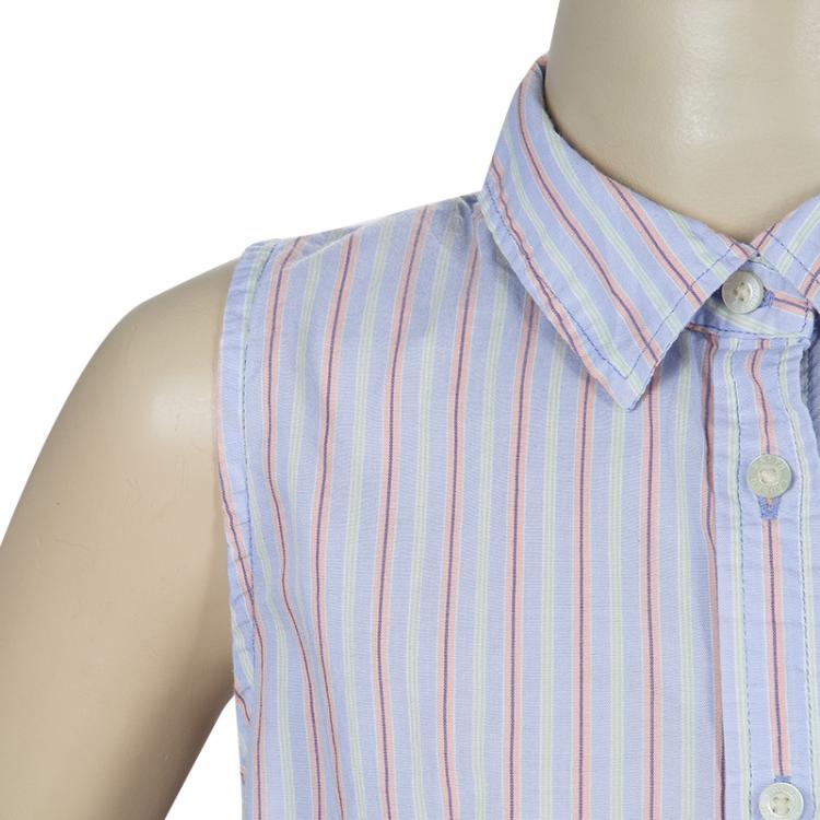 Pre Owned Ralph Lauren Striped Sleeveless Cotton Top 8 Yrs