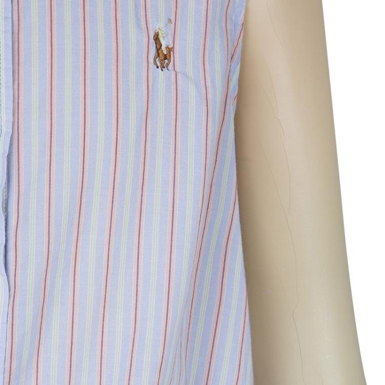 Pre Owned Ralph Lauren Striped Sleeveless Cotton Top 8 Yrs