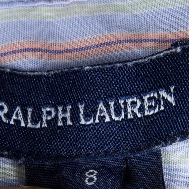 Pre Owned Ralph Lauren Striped Sleeveless Cotton Top 8 Yrs