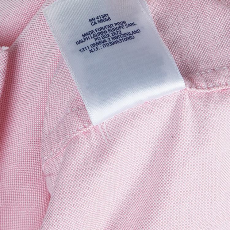 Pre Owned Ralph Lauren Pink Short Sleeve Buttondown Shirt 5 Yrs