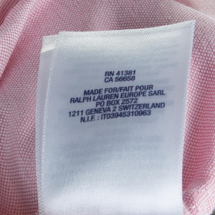 Pre Owned Ralph Lauren Pink Short Sleeve Buttondown Shirt 3 Yrs
