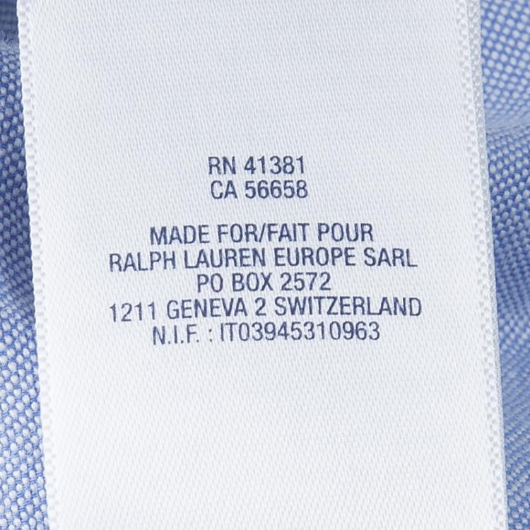 Pre Owned Ralph Lauren Blue Ruffle Detail Buttondown Cotton Dress 14 Yrs