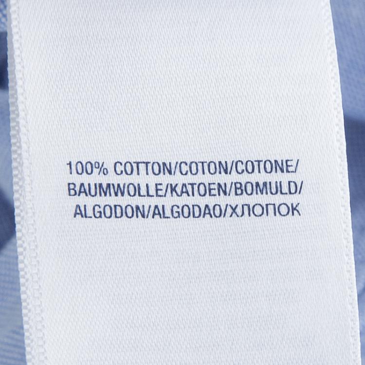 Pre Owned Ralph Lauren Blue Ruffle Detail Buttondown Cotton Dress 14 Yrs