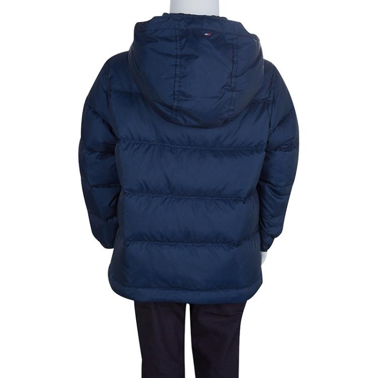 Pre Owned Tommy Hilfiger Blue Quilted Hooded Nirvada Down Jacket 3 Yrs