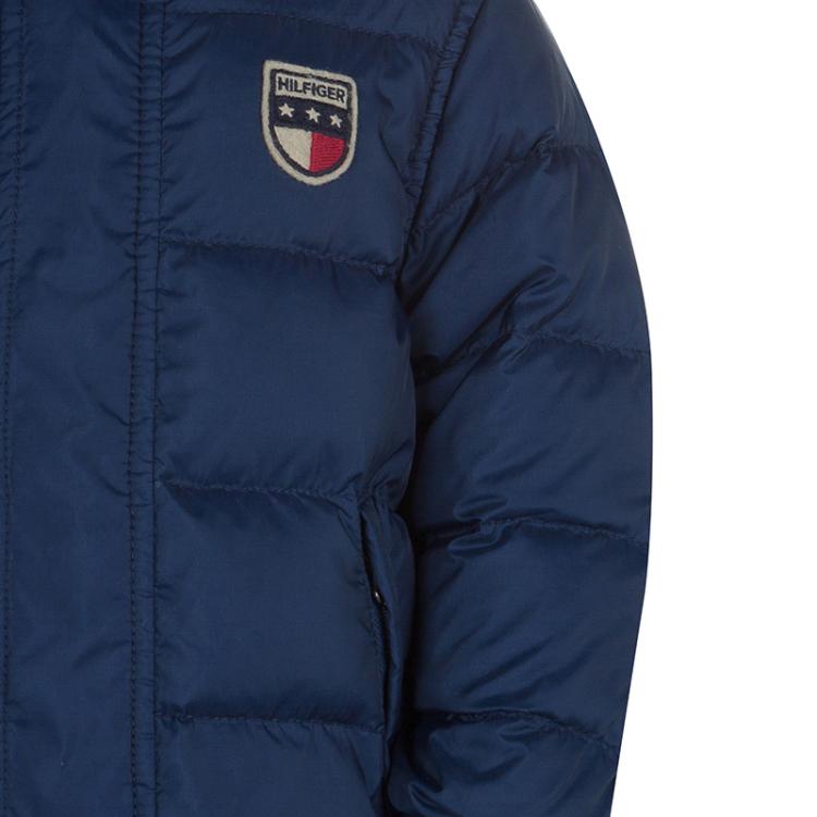 Pre Owned Tommy Hilfiger Blue Quilted Hooded Nirvada Down Jacket 3 Yrs
