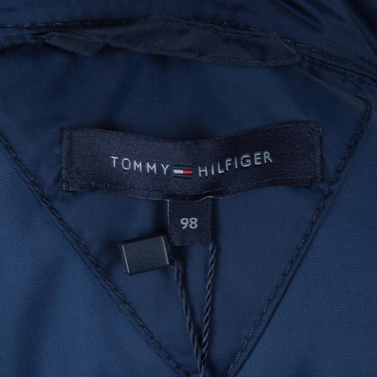 Pre Owned Tommy Hilfiger Blue Quilted Hooded Nirvada Down Jacket 3 Yrs