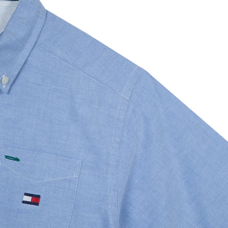 Pre Owned Tommy Hilfiger Blue Long Sleeve Buttondown Cotton Shirt 7 Yrs