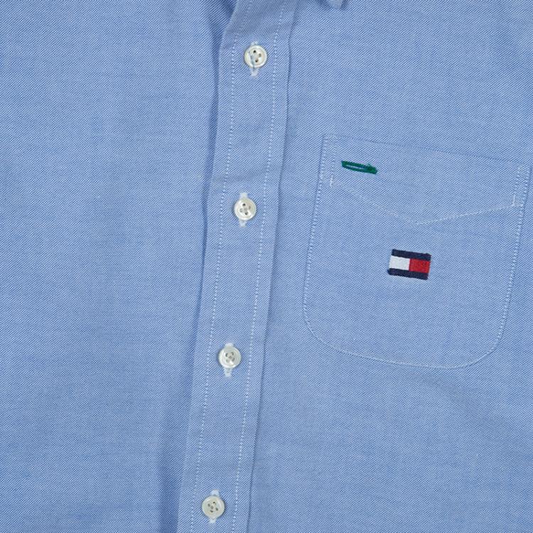 Pre Owned Tommy Hilfiger Blue Long Sleeve Buttondown Cotton Shirt 7 Yrs