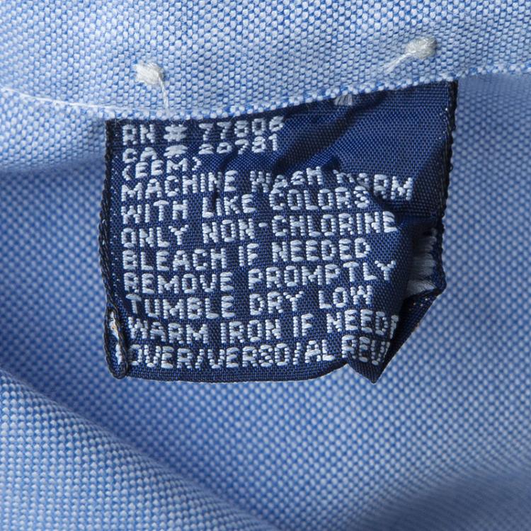 Pre Owned Tommy Hilfiger Blue Long Sleeve Buttondown Cotton Shirt 7 Yrs