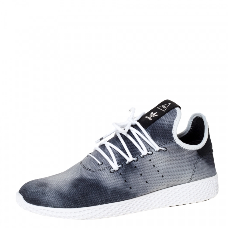 Adidas White Cotton Knit Pharrell Williams Tennis Hu Sneakers Size