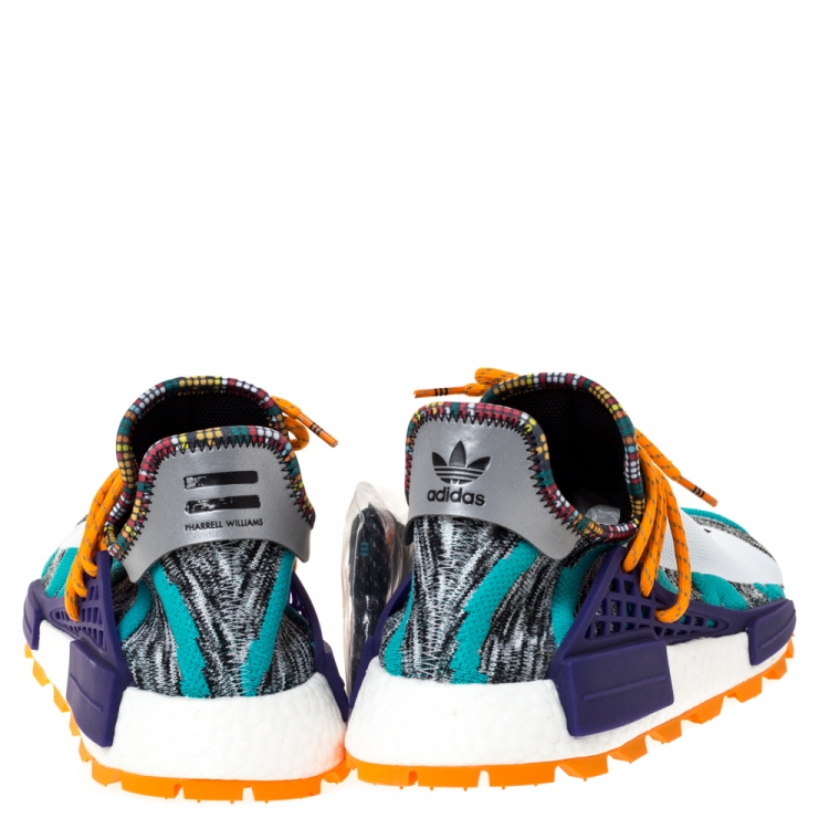 Pre Owned Pharrell Williams x Adidas Multicolor Cotton Knit Solar Hu NMD Sneakers Size 46