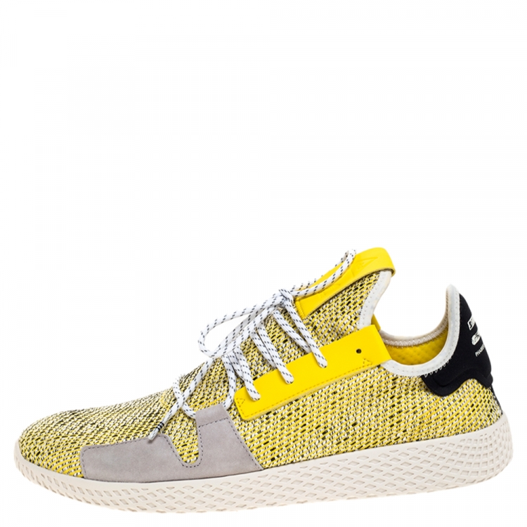 Pharrell Williams x Adidas Yellow Knit Fabric Hu Sneakers Size 46 Adidas | TLC
