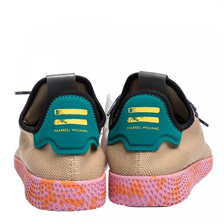 Pre Owned Pharrell Williams x Adidas Multicolor Knit Fabric PW Tennis Hu Sneakers Size 46