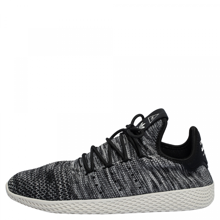Pharrell x Adidas Grey/Black Knit Fabric PW Hu Sneakers 46 | TLC