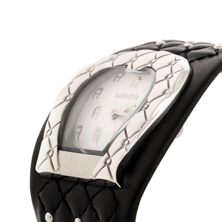 Pre Owned Aigner White Stainless Steel L'Aquila A41200 Women's Wristwatch 36 mm
