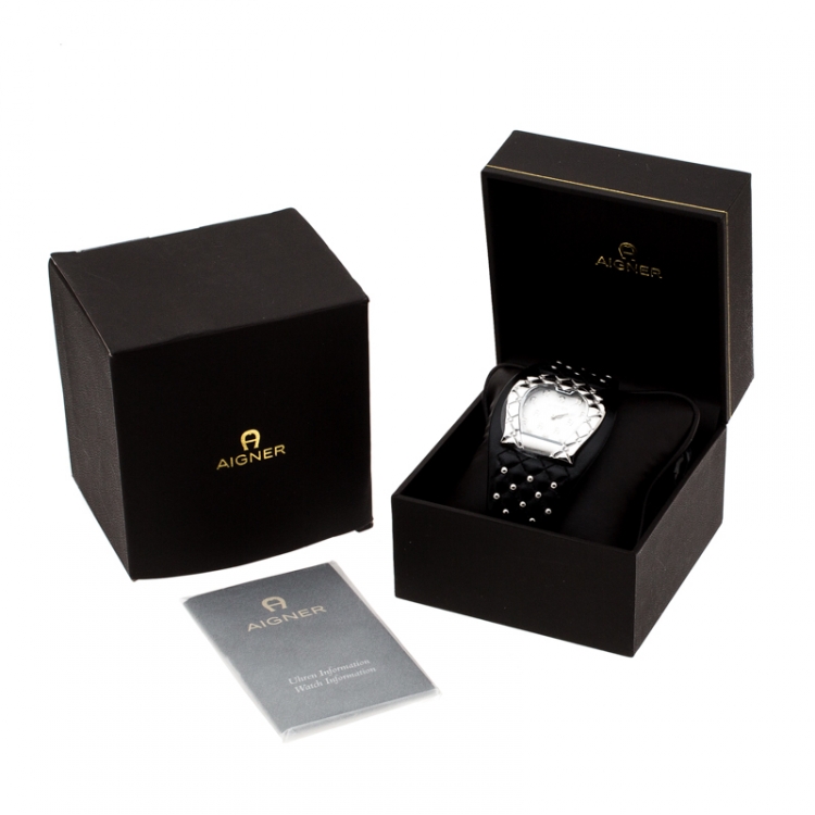 Pre Owned Aigner White Stainless Steel L'Aquila A41200 Women's Wristwatch 36 mm