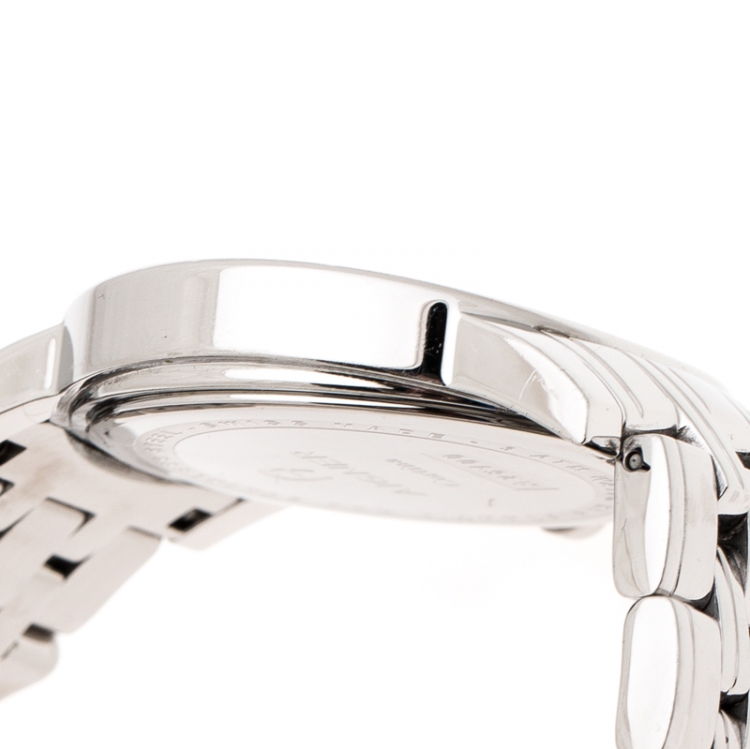 Pre Owned Aigner White Mother of Pearl Stainless Steel Cortina A26100 Men's Wristwatch 38 mm