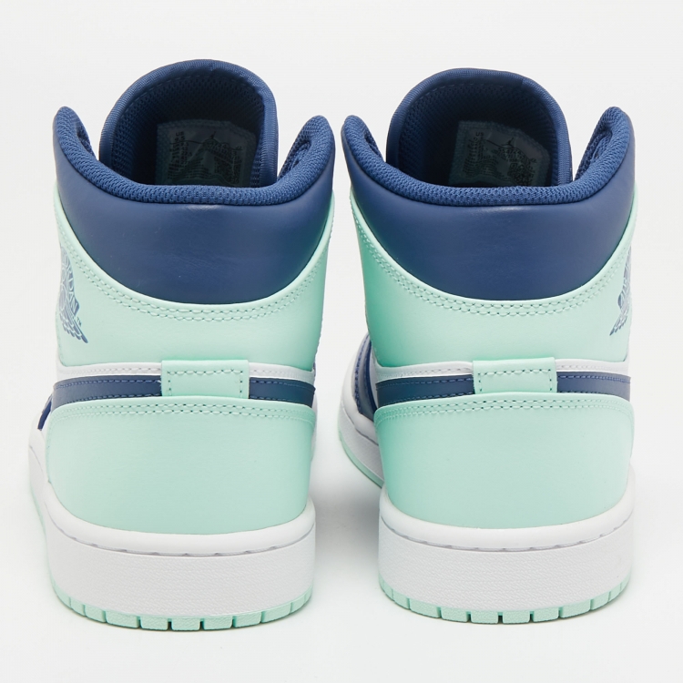 مملوكة مسبقًا Air Jordan 1 Tricolor Leather Mystic Navy Mint Mid Top Sneakers Size 43