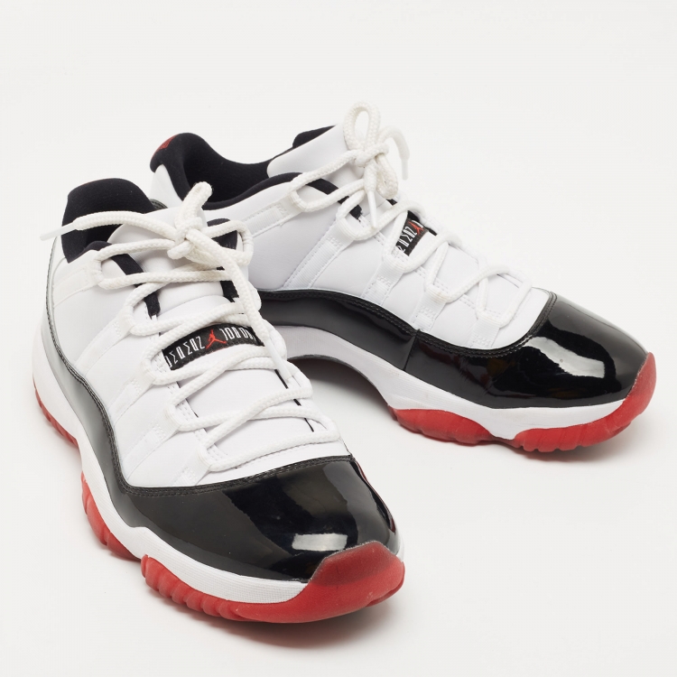 Pre Owned Air Jordan 11 Tricolor Patent and Leather Concord Bred Sneakers Size 44